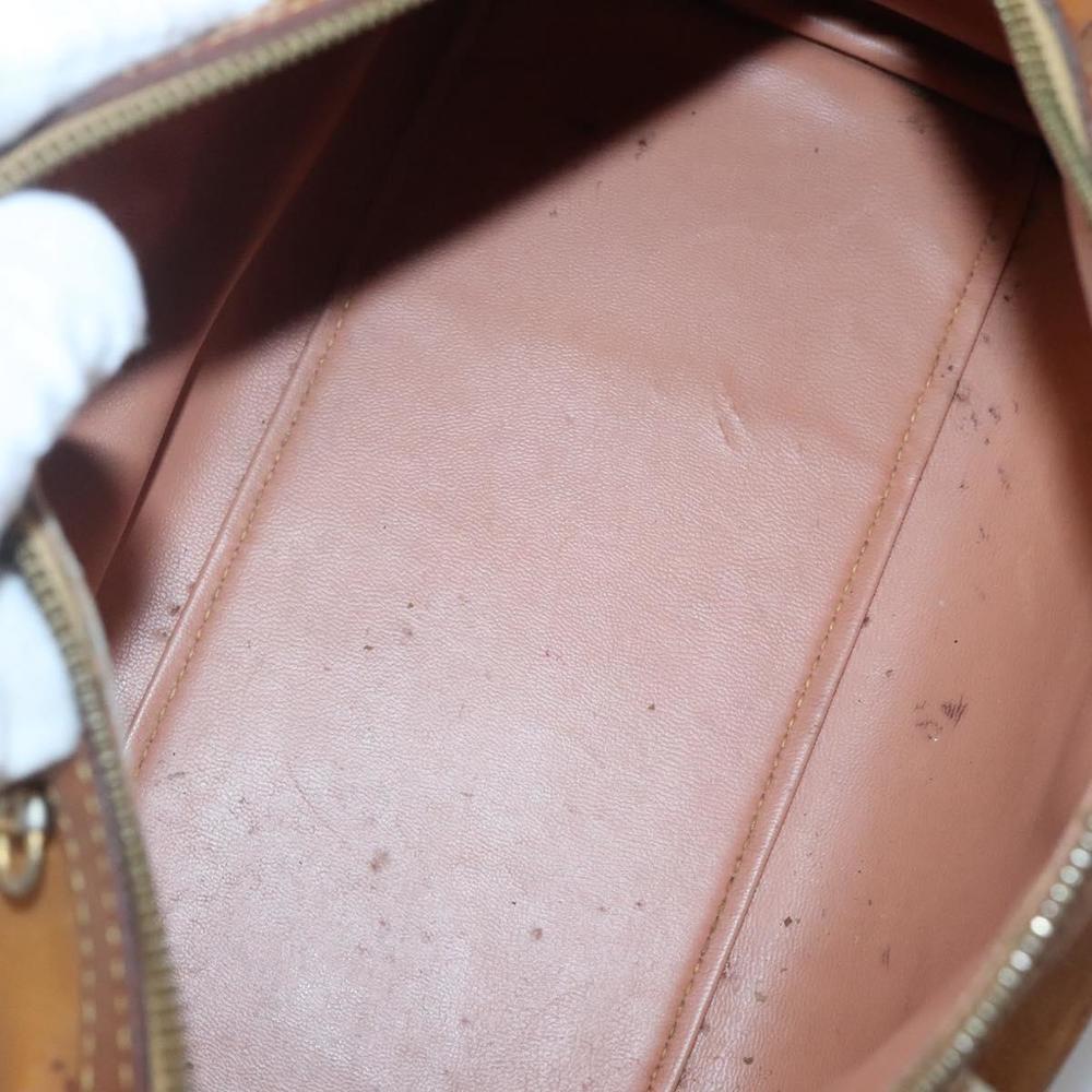 PRIMA CLASSE Hand Bag Leather PVC Brown Gold Auth gh134 - Picture 10 of 16
